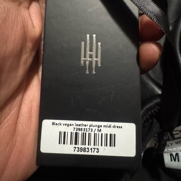 Heiress Beverly Hills Vegan Leather Plunge Midi Dress - Picture 6 of 12